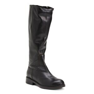 OROSCURO Black Made In Italy Leather High Shaft Boots